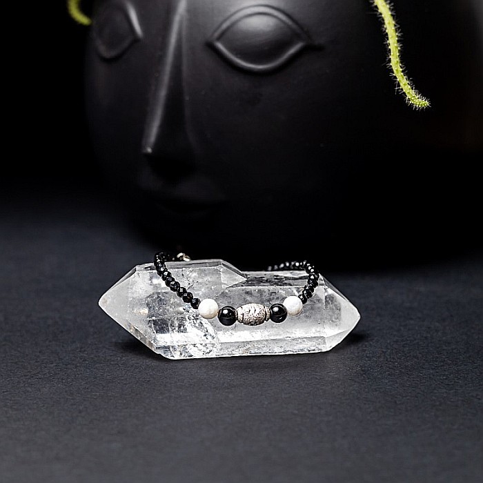 Bratara dama Shrey din pietre naturale de Spinel negru cu accesorii si sistem de inchidere din argint 925 [7]