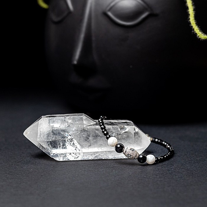 Bratara dama Shrey din pietre naturale de Spinel negru cu accesorii si sistem de inchidere din argint 925 [9]