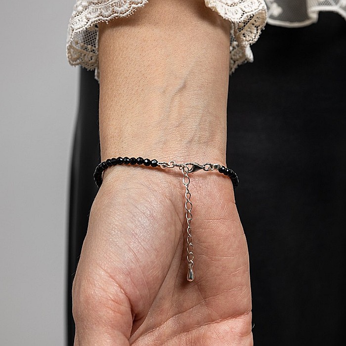 Bratara dama Shrey din pietre naturale de Spinel negru cu accesorii si sistem de inchidere din argint 925 [18]