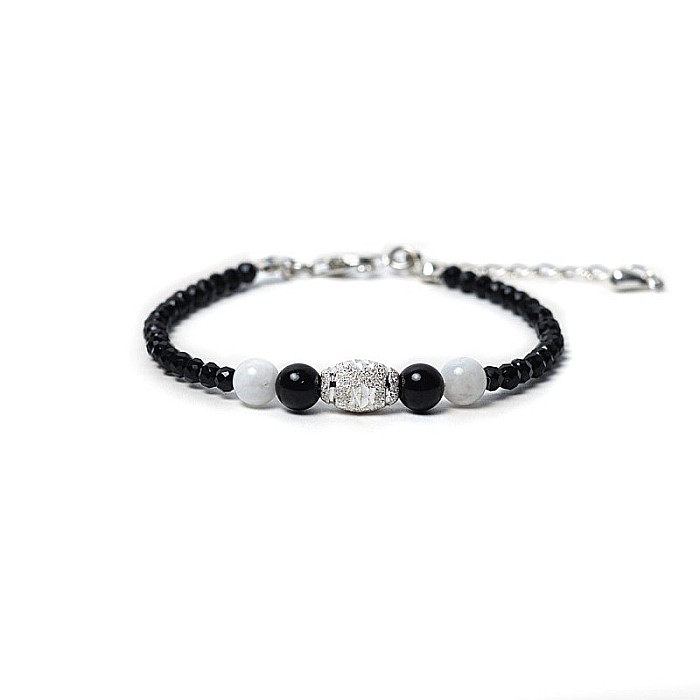 Bratara dama Shrey din pietre naturale de Spinel negru cu accesorii si sistem de inchidere din argint 925 [19]