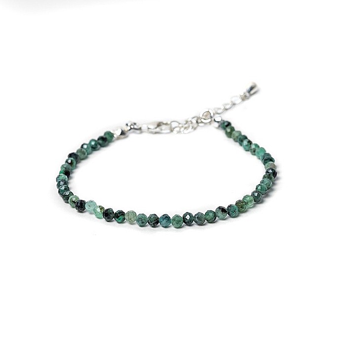 Bratara dama pietre naturale de Smarald fatetat Memphis cu sistem de inchidere din argint [11]