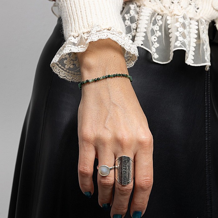 Bratara dama pietre naturale de Smarald fatetat Memphis cu sistem de inchidere din argint [7]