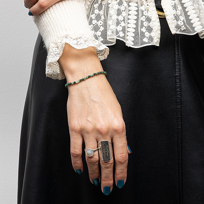 Bratara dama pietre naturale de Smarald fatetat Memphis cu sistem de inchidere din argint [9]