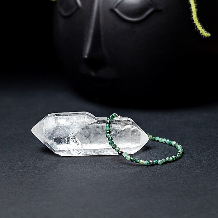 Bratara dama pietre naturale de Smarald fatetat Memphis cu sistem de inchidere din argint [5]