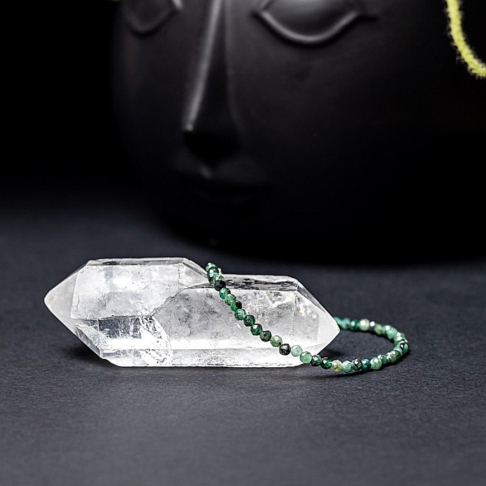 Bratara dama pietre naturale de Smarald fatetat Memphis cu sistem de inchidere din argint [1]