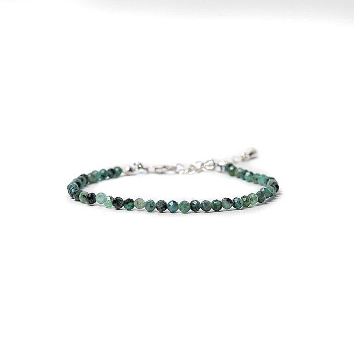 Bratara dama pietre naturale de Smarald fatetat Memphis cu sistem de inchidere din argint [10]