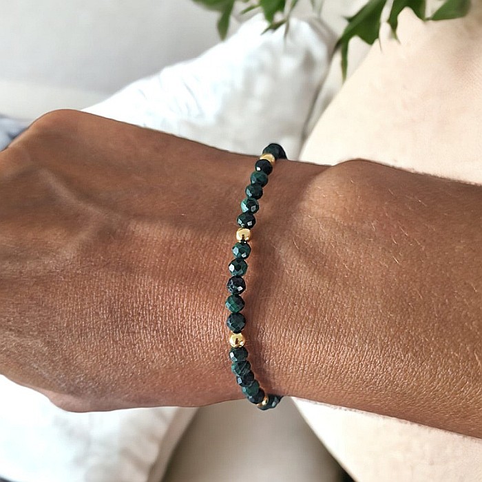 Bratara Dama snur Miland din pietre semipretioase de Malachit natural cu accesorii din Argint [8]