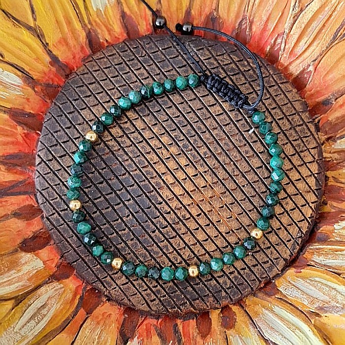 Bratara Dama snur Miland din pietre semipretioase de Malachit natural cu accesorii din Argint [12]