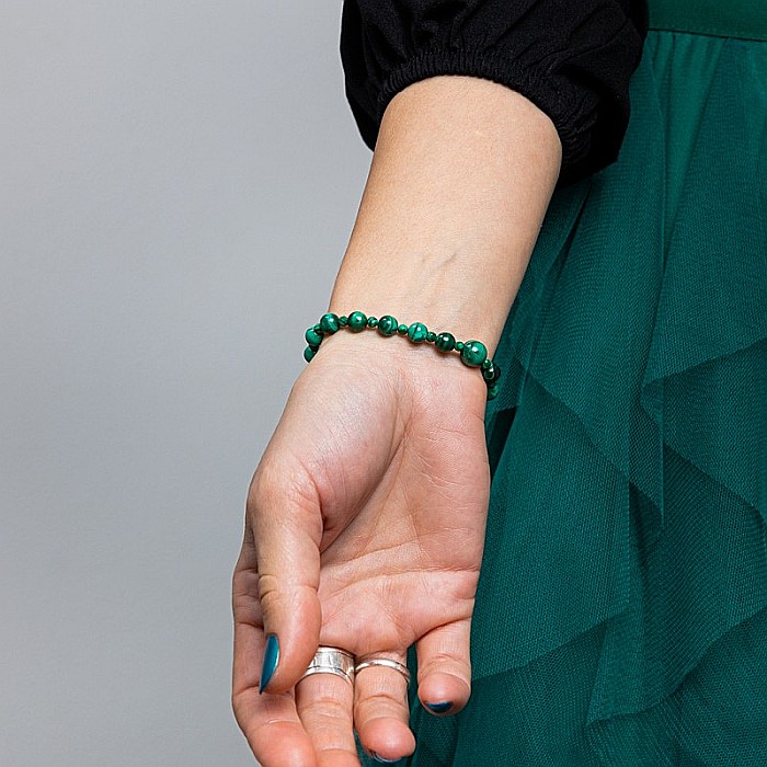 Bratara dama Verdi, din pietre semipretioase de Malachit [13]