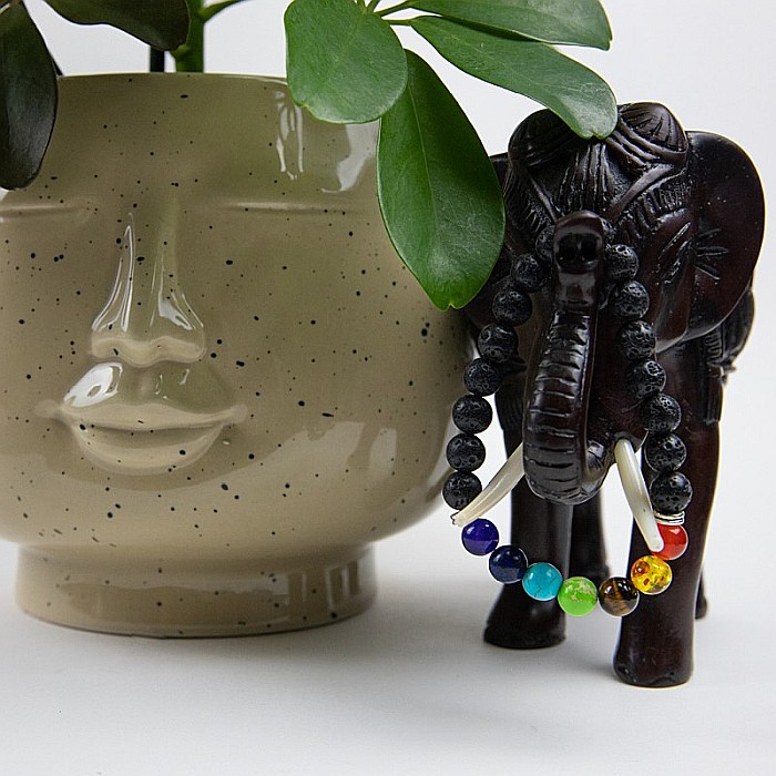 Bratara 7 Chakre difuzor aromaterapie “Harmony” cu Pietre de Lava (Vulcanice) [6]