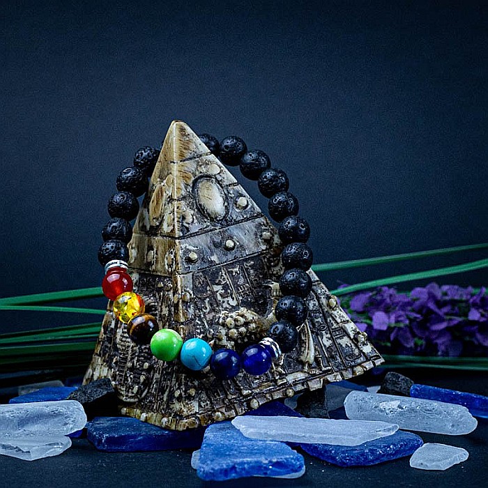 Bratara 7 Chakre difuzor aromaterapie “Harmony” cu Pietre de Lava (Vulcanice) [4]