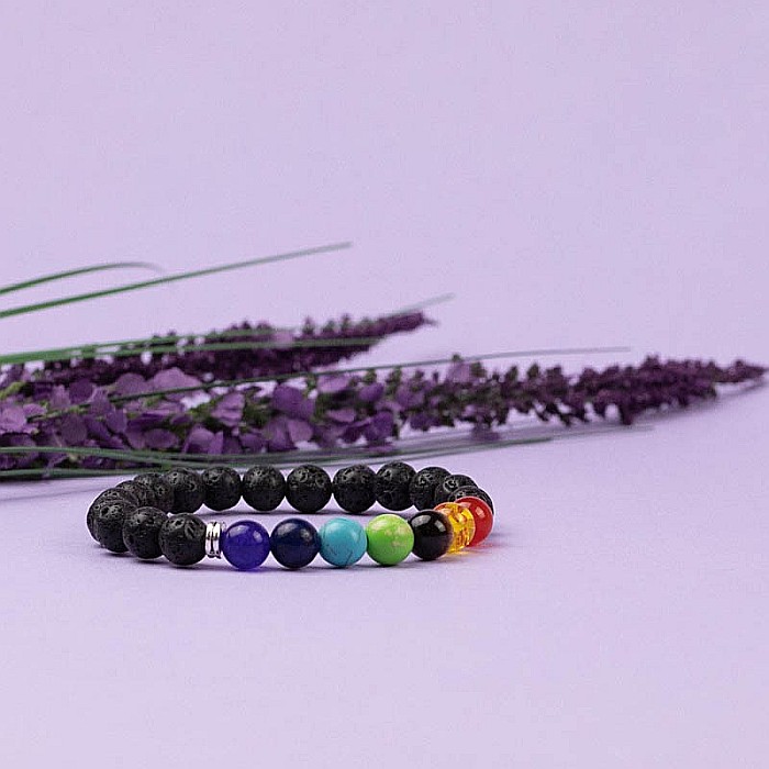 Bratara 7 Chakre difuzor aromaterapie “Harmony” cu Pietre de Lava (Vulcanice) [5]
