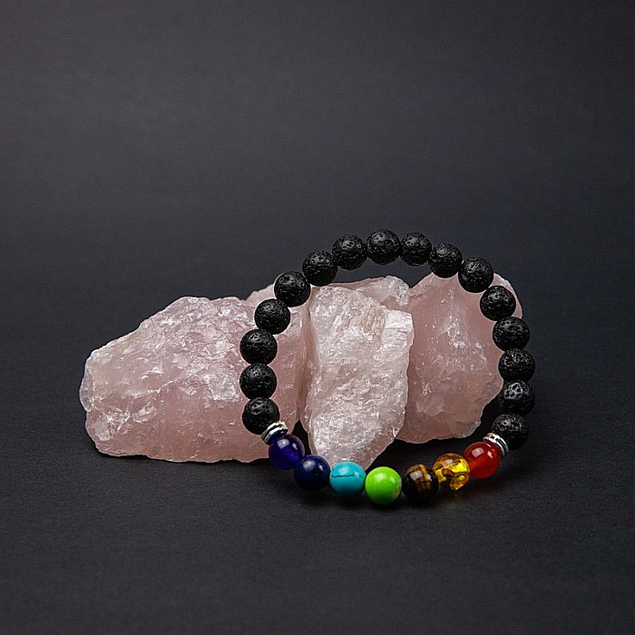 Bratara 7 Chakre difuzor aromaterapie “Harmony” cu Pietre de Lava (Vulcanice) [2]