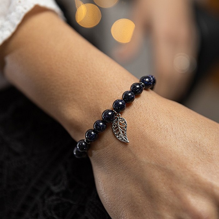 Bratara din pietre Sand Stone, realizata manual, Brigitta, sfere de 8mm [3]