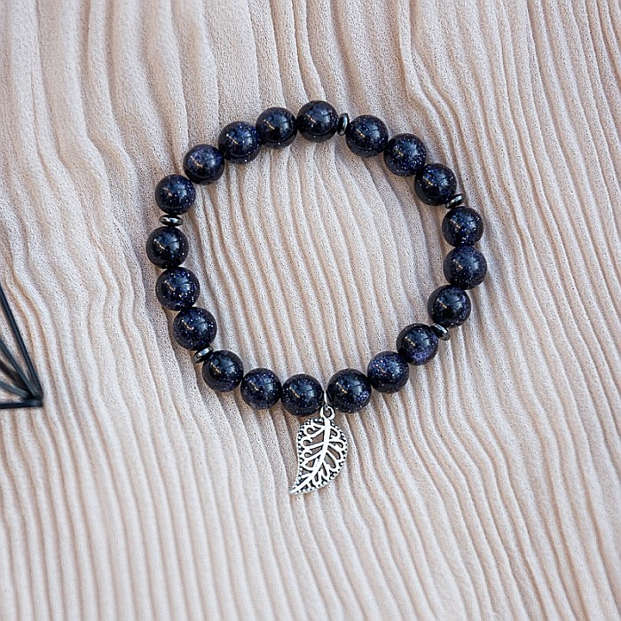 Bratara din pietre Sand Stone, realizata manual, Brigitta, sfere de 8mm [6]