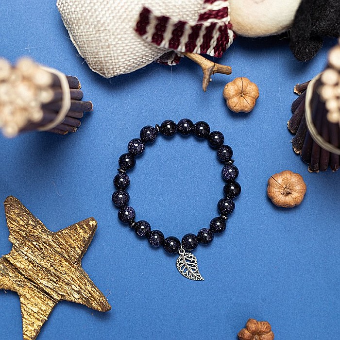 Bratara din pietre Sand Stone, realizata manual, Brigitta, sfere de 8mm [8]