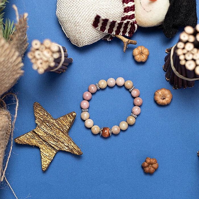 Bratara din pietre semipretioase de Rodonit, Tora, margele de 8mm [8]