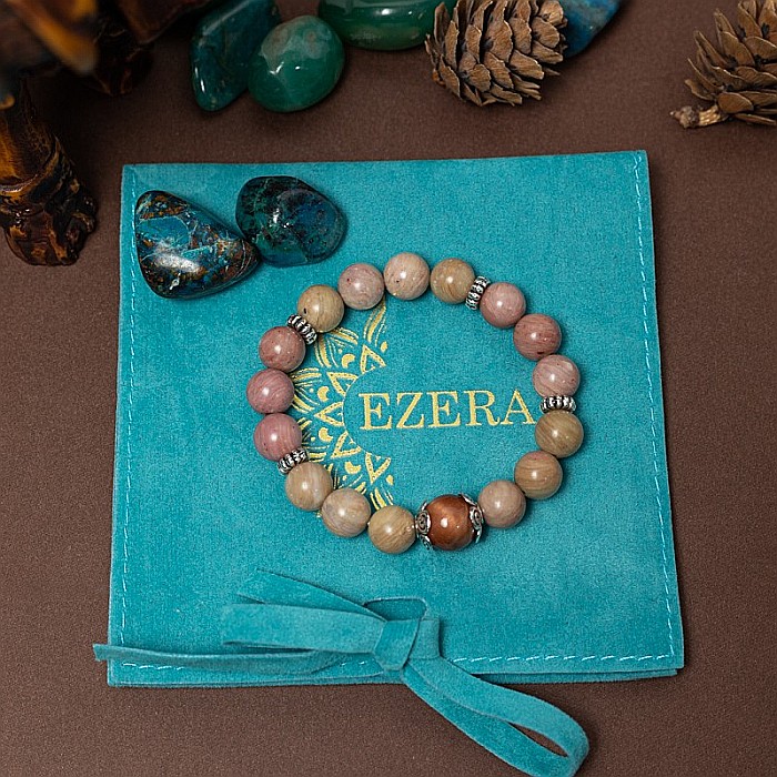 Bratara din pietre semipretioase de Rodonit, Tora, margele de 8mm [9]