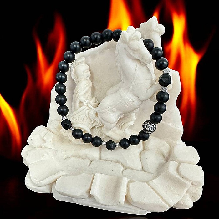 Bratara elastica barbati Elmer din onix mat si accesorii din inox [5]