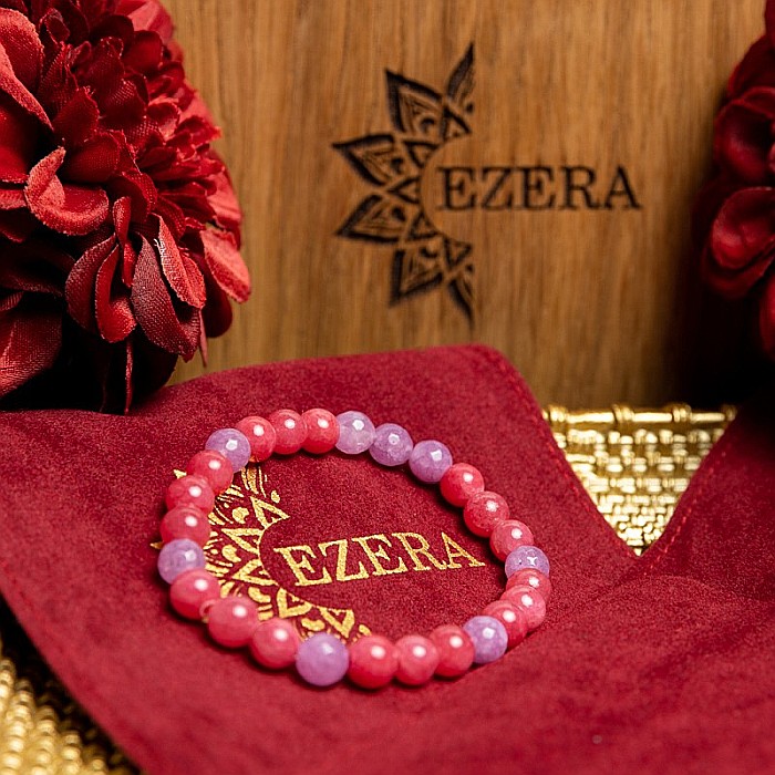 Bratara elastica cu pietre semipretioase fete Namya din cristale de Jad, sfere de 6mm [10]