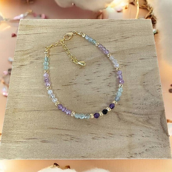 Bratara eleganta dama Salma din fluorit si argint placat cu aur 925 [3]