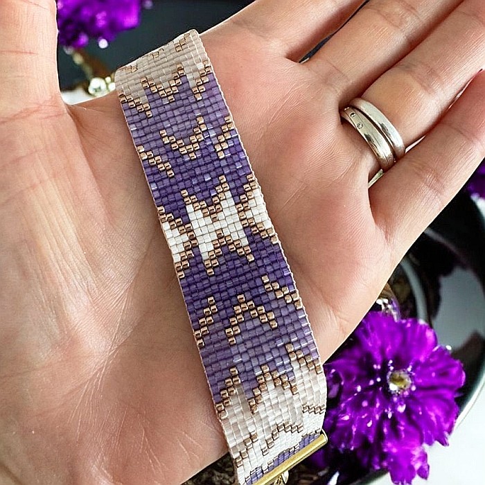 Bratara eleganta femei Poesis din margele Miyuki, impletita manual [4]