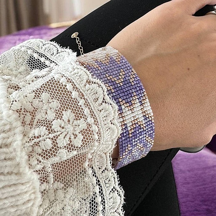 Bratara eleganta femei Poesis din margele Miyuki, impletita manual [11]