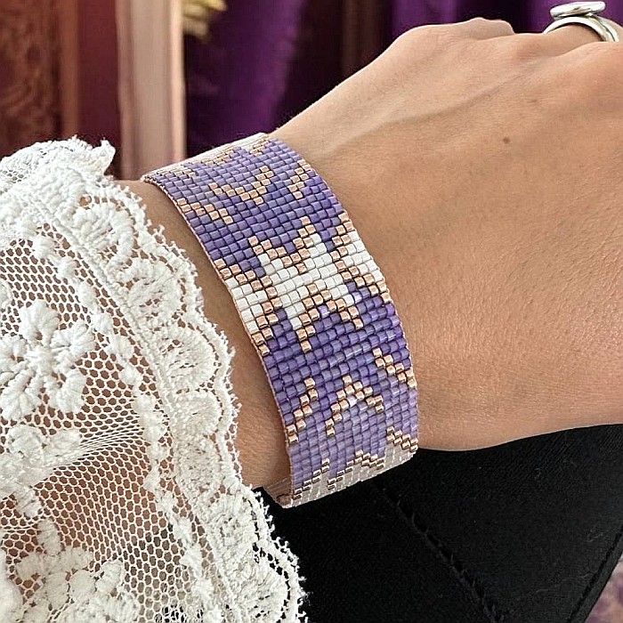 Bratara eleganta femei Poesis din margele Miyuki, impletita manual [13]