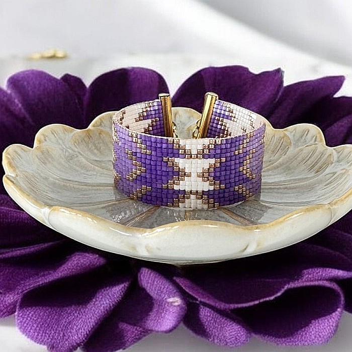 Bratara eleganta femei Poesis din margele Miyuki, impletita manual [2]