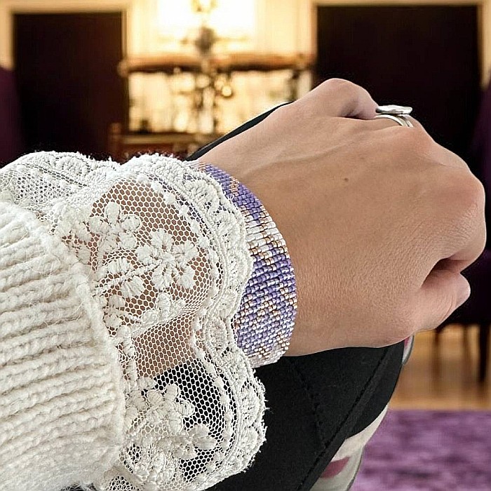 Bratara eleganta femei Poesis din margele Miyuki, impletita manual [12]