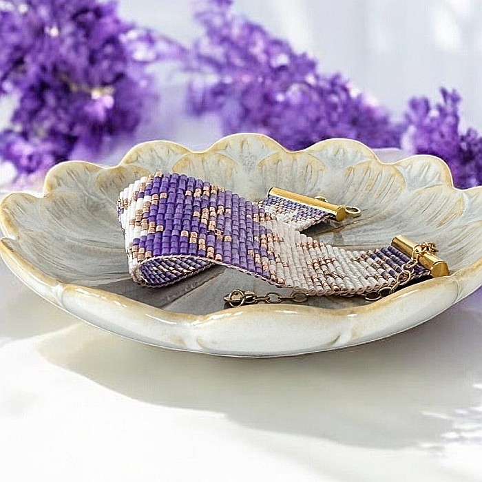 Bratara eleganta femei Poesis din margele Miyuki, impletita manual [5]