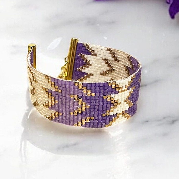 Bratara eleganta femei Poesis din margele Miyuki, impletita manual [8]