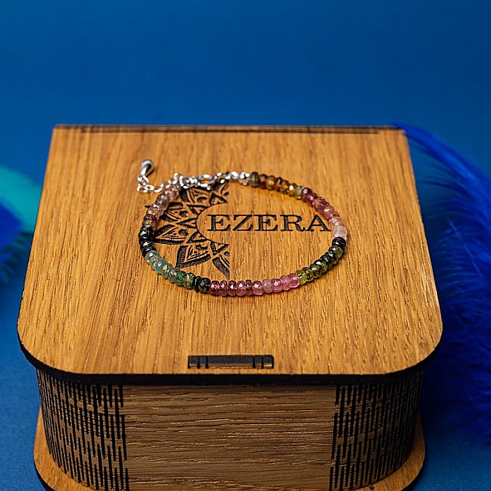 Bratara Felicity din turmalina multicolora rondele A++, inchidere din Argint 925 [7]