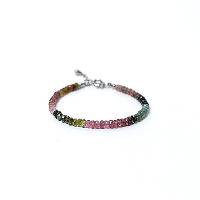 Bratara Felicity din turmalina multicolora rondele A++, inchidere din Argint 925 [11]