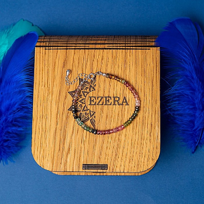 Bratara Felicity din turmalina multicolora rondele A++, inchidere din Argint 925 [6]