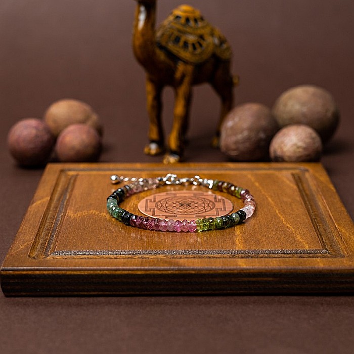 Bratara Felicity din turmalina multicolora rondele A++, inchidere din Argint 925 [2]