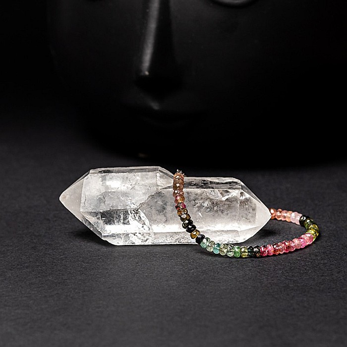 Bratara Felicity din turmalina multicolora rondele A++, inchidere din Argint 925 [5]