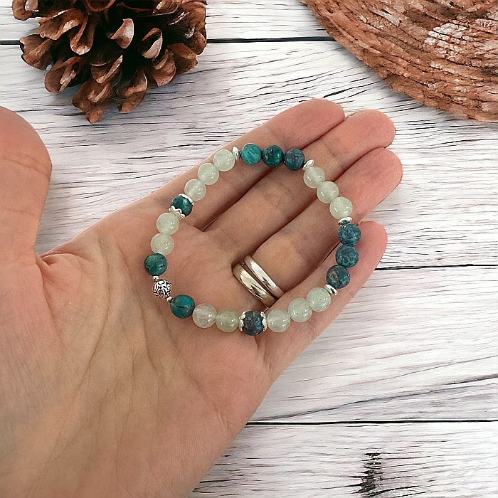 Bratara femei Adria din cristale de Aventurin si Turcoaz American cu accesorii din argint 925 [4]