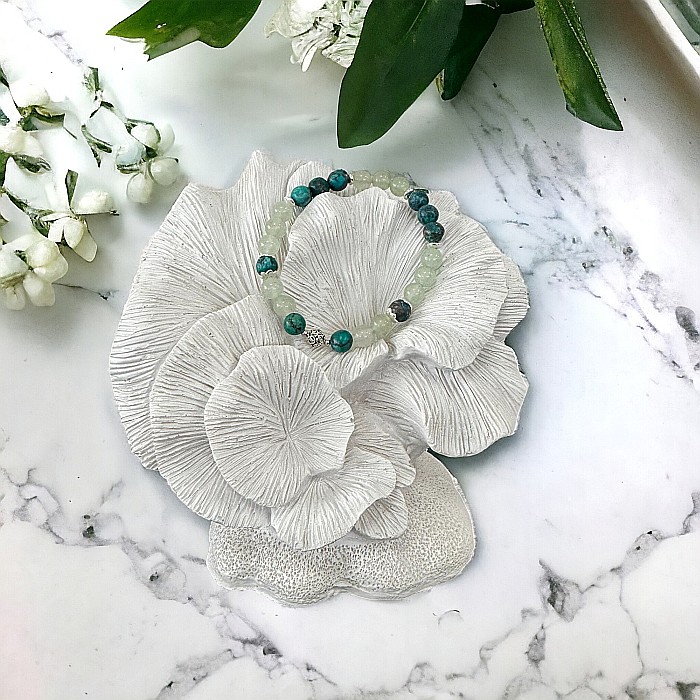 Bratara femei Adria din cristale de Aventurin si Turcoaz American cu accesorii din argint 925 [5]