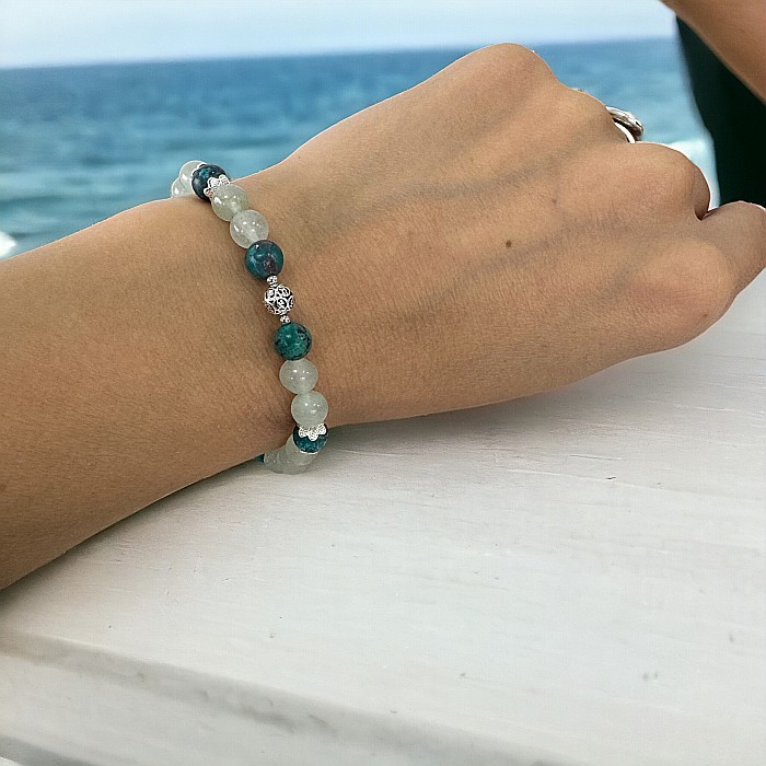 Bratara femei Adria din cristale de Aventurin si Turcoaz American cu accesorii din argint 925 [7]