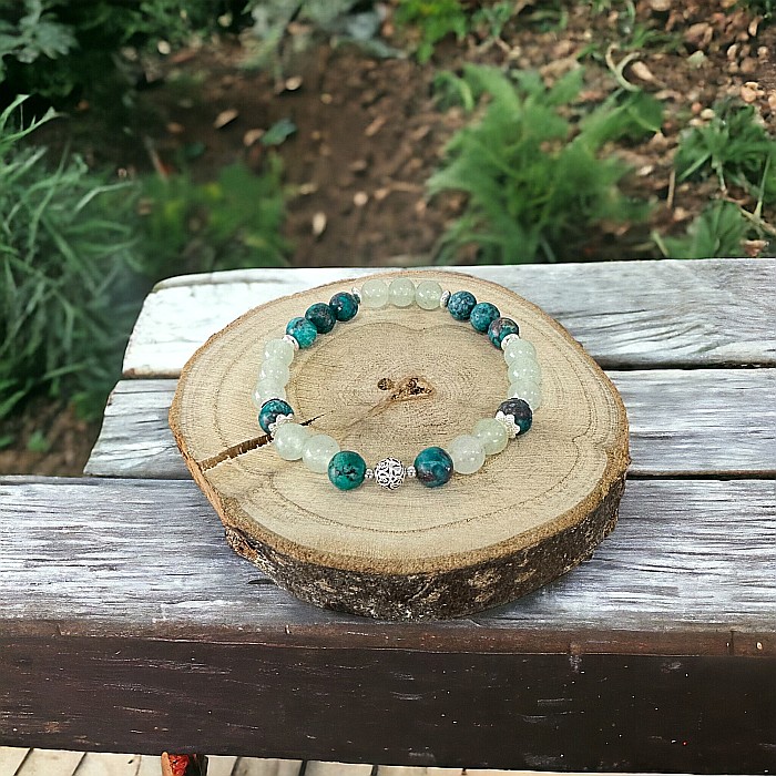 Bratara femei Adria din cristale de Aventurin si Turcoaz American cu accesorii din argint 925 [2]