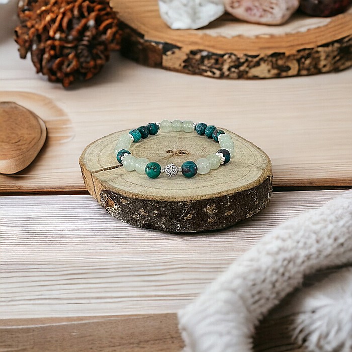 Bratara femei Adria din cristale de Aventurin si Turcoaz American cu accesorii din argint 925 [8]