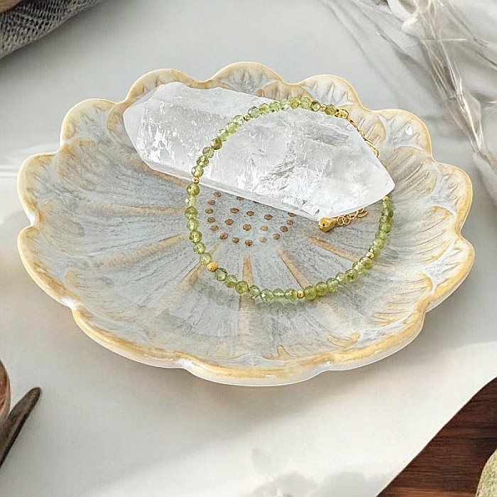 Bratara femei Coronis din cristale de Peridot si argint placat cu aur [1]