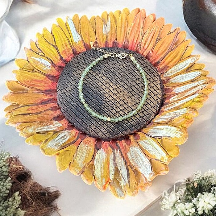 Bratara femei Coronis din cristale de Peridot si argint placat cu aur [2]