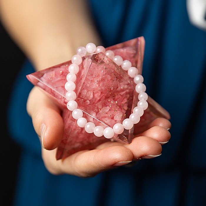 Bratara femei din pietre semipretioase de Jad Roz, Shannon, sfere de 6mm [5]