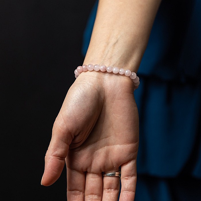 Bratara femei din pietre semipretioase de Jad Roz, Shannon, sfere de 6mm [4]