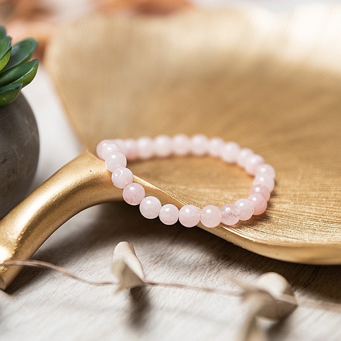 Bratara femei din pietre semipretioase de Jad Roz, Shannon, sfere de 6mm [7]