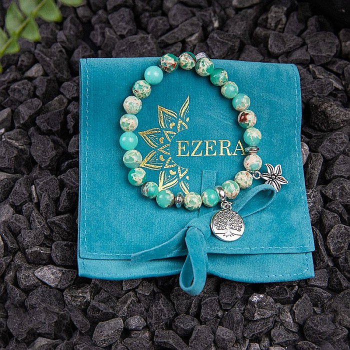 Bratara “FEROZA” din Piatra Jasp cu Accesoriu Copacul Vietii [3]