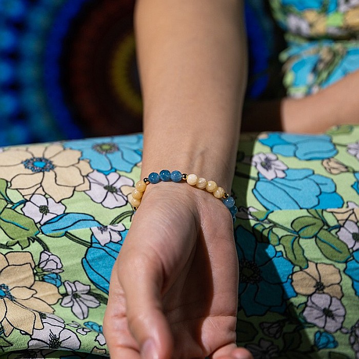 Bratara fete din cristale de Jad si charm scoica, Hirani, margele de 6mm [4]