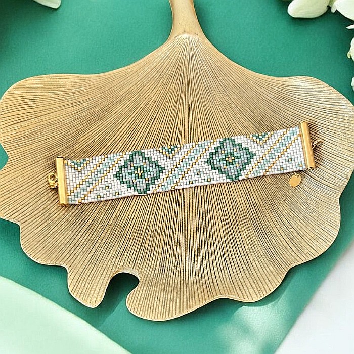 Bratara handmade lata multistrat din margele Miyuki, impletita manual, Amaris [8]